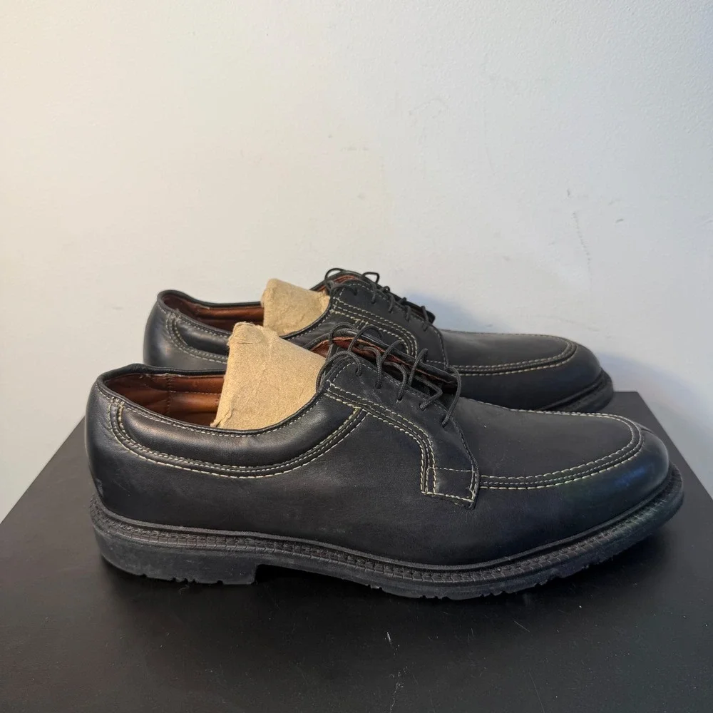 Allen Edmonds Wilbert Mens‎ 10.5 Black Leather Split Toe Derby Shoes USA Made